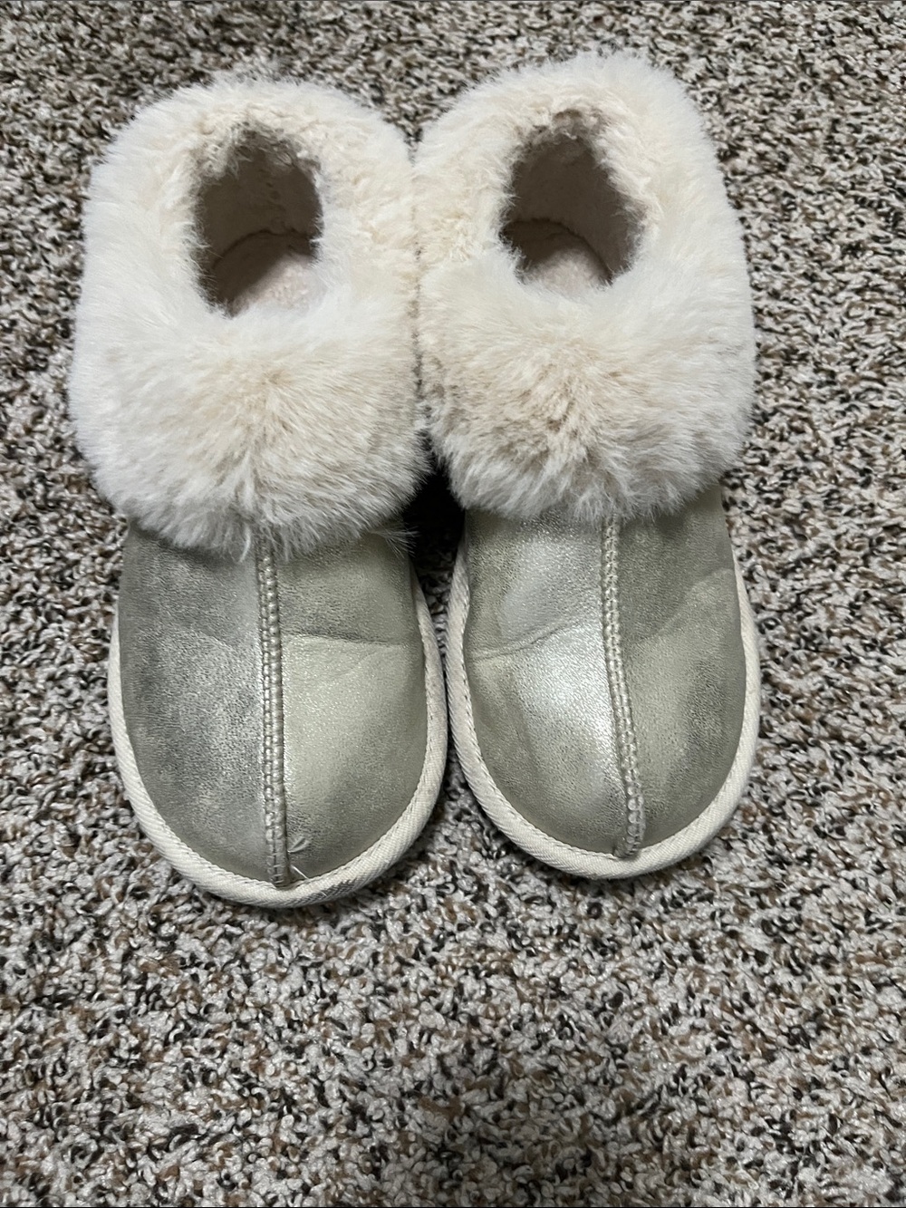 Target Kids Metallic Cream Faux-Fur Cuff Boots